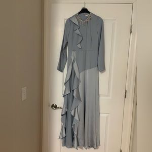 Stunning blue modest evening gown